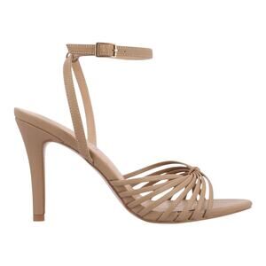 Journee Women's Vanita Strappy Stiletto Dress Sandals Taupe Size 10